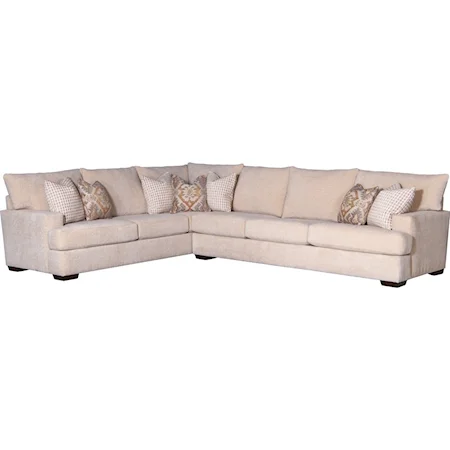 Casual Sectional Sofa with Track Arms